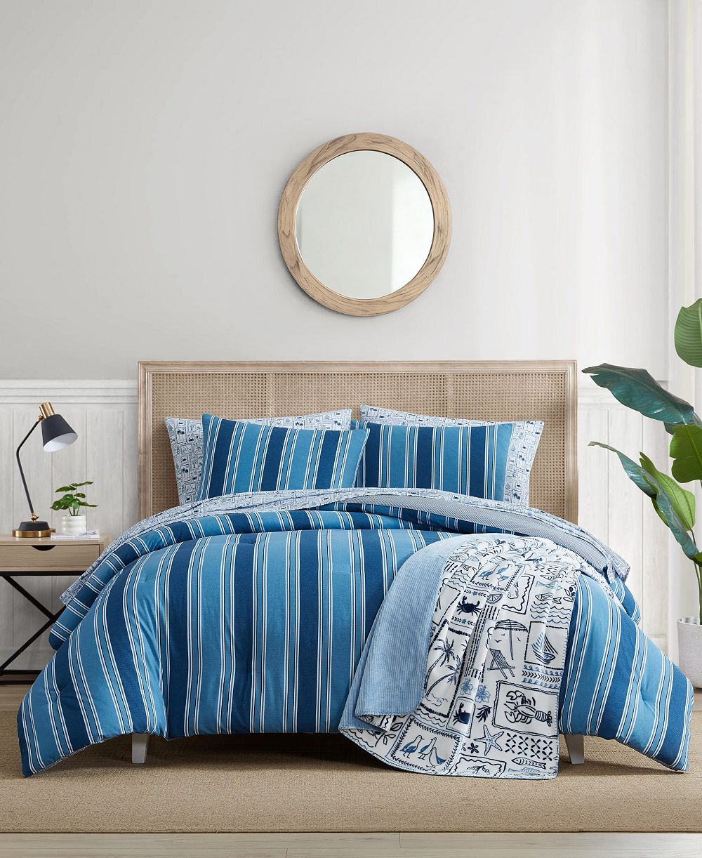 Комплект покрывала Nautica Gilpin Stripe Cotton Reversible 3-Pc. Comforter Set, King