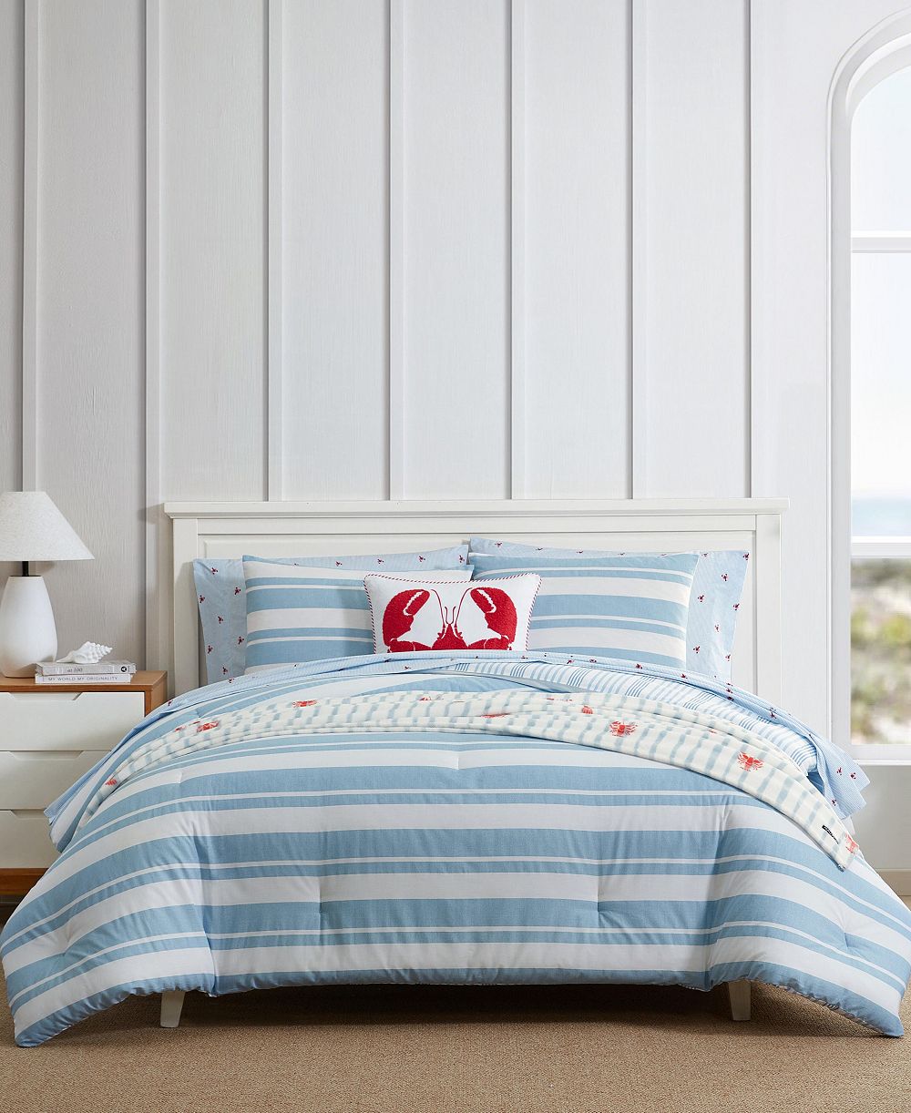 Комплект покрывал Nautica Riverside Stripe Cotton Reversible 3-Pc., King