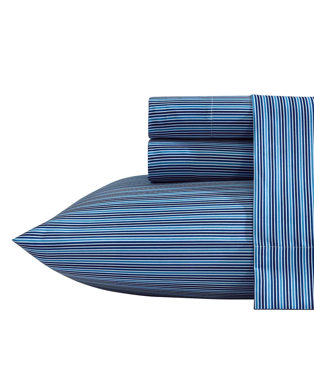 Комплект из 3 простыней Nautica Alden Stripe, микрофибра, Twin