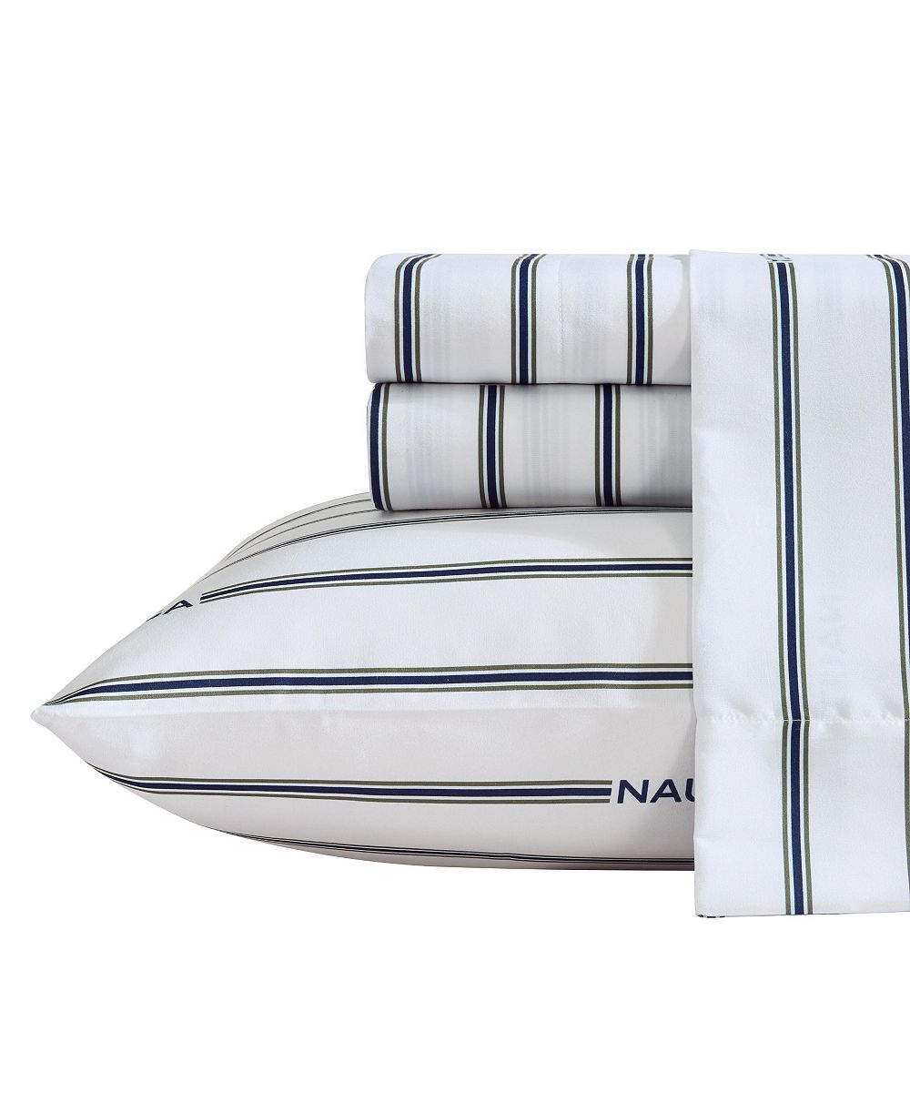 Nautica Inline Printed Microfiber 3-Pc. Sheet Set, Twin XL