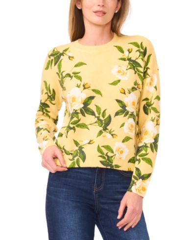 Свитер CeCe Women's Brushed Floral Long-Sleeve