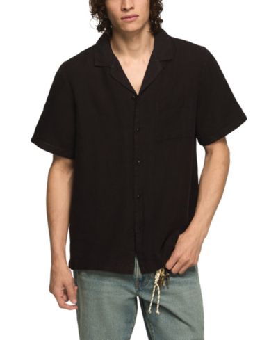 Lucky Brand Мужская льняная рубашка с воротником Camp Collar