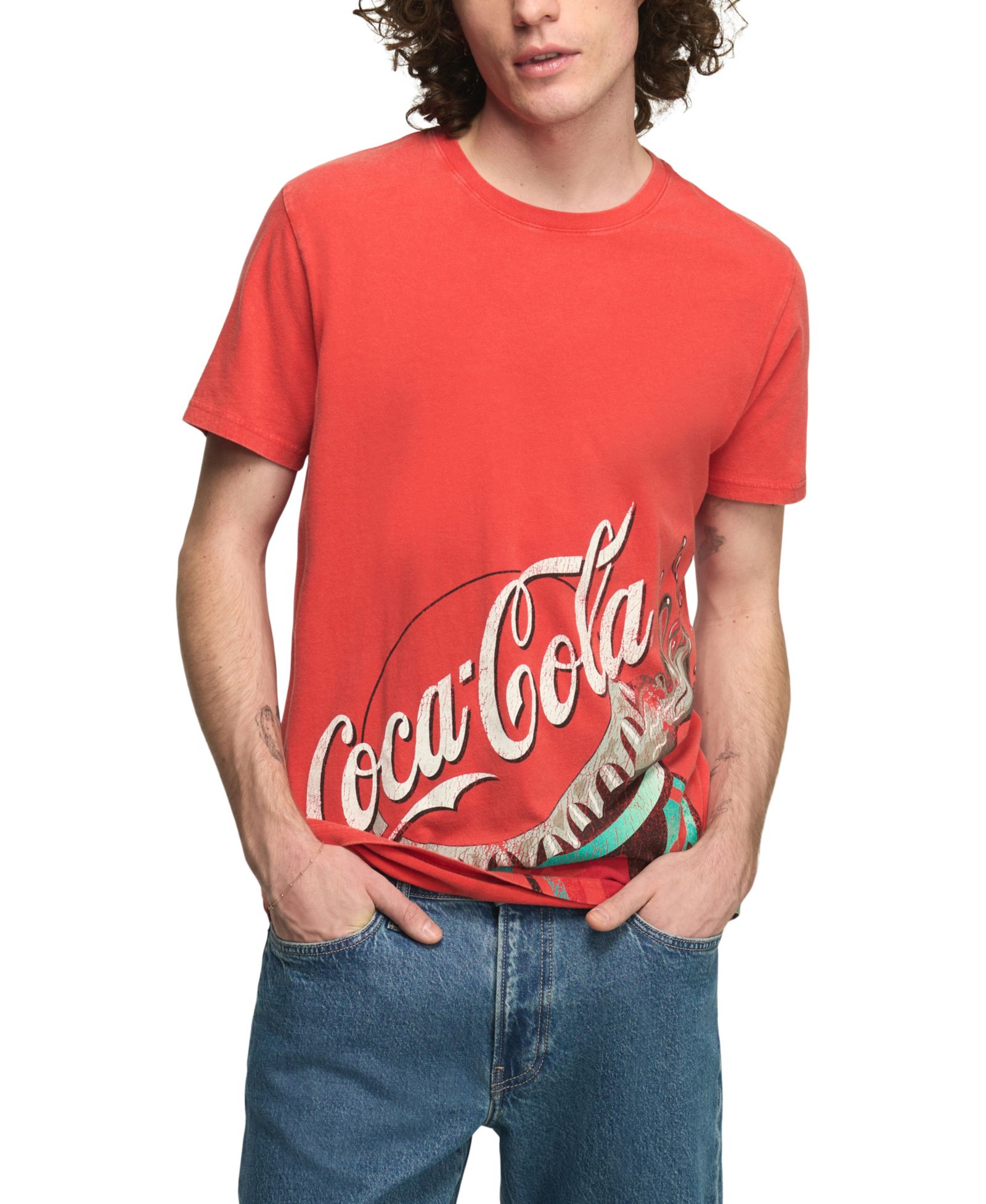 Lucky Brand Men's Retro-Inspired Coca Cola  Crewneck T-Shirt