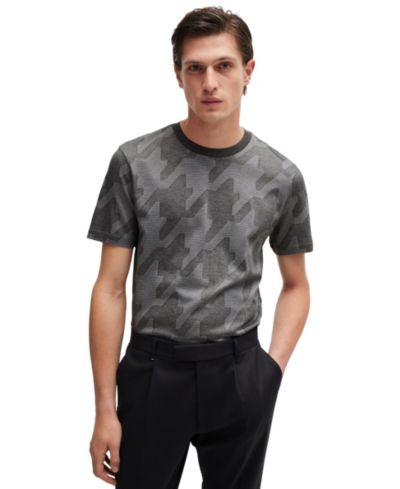 BOSS by Hugo Boss Men's Houndstooth Jacquard T-Shirt