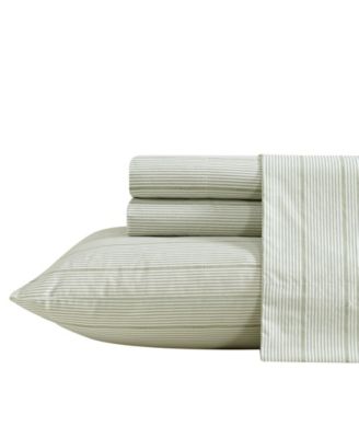 Nautica Ellipse Stripe 200-Thread Count Cotton Percale 3-Pc. Sheet Set, Twin