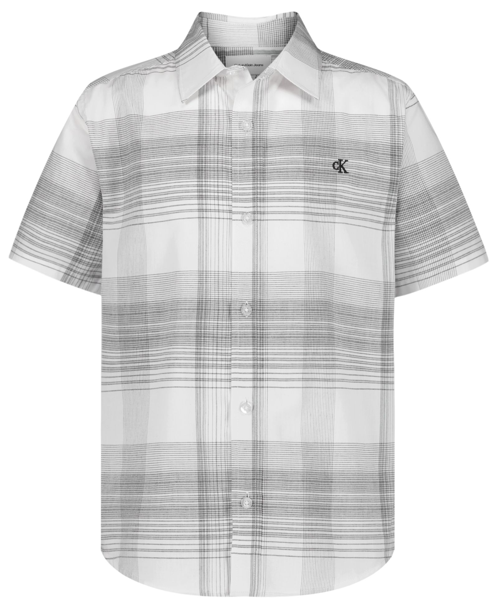 Calvin Klein Boys' 8-20 Intricate Plaid Woven Short-Sleeve Shirt