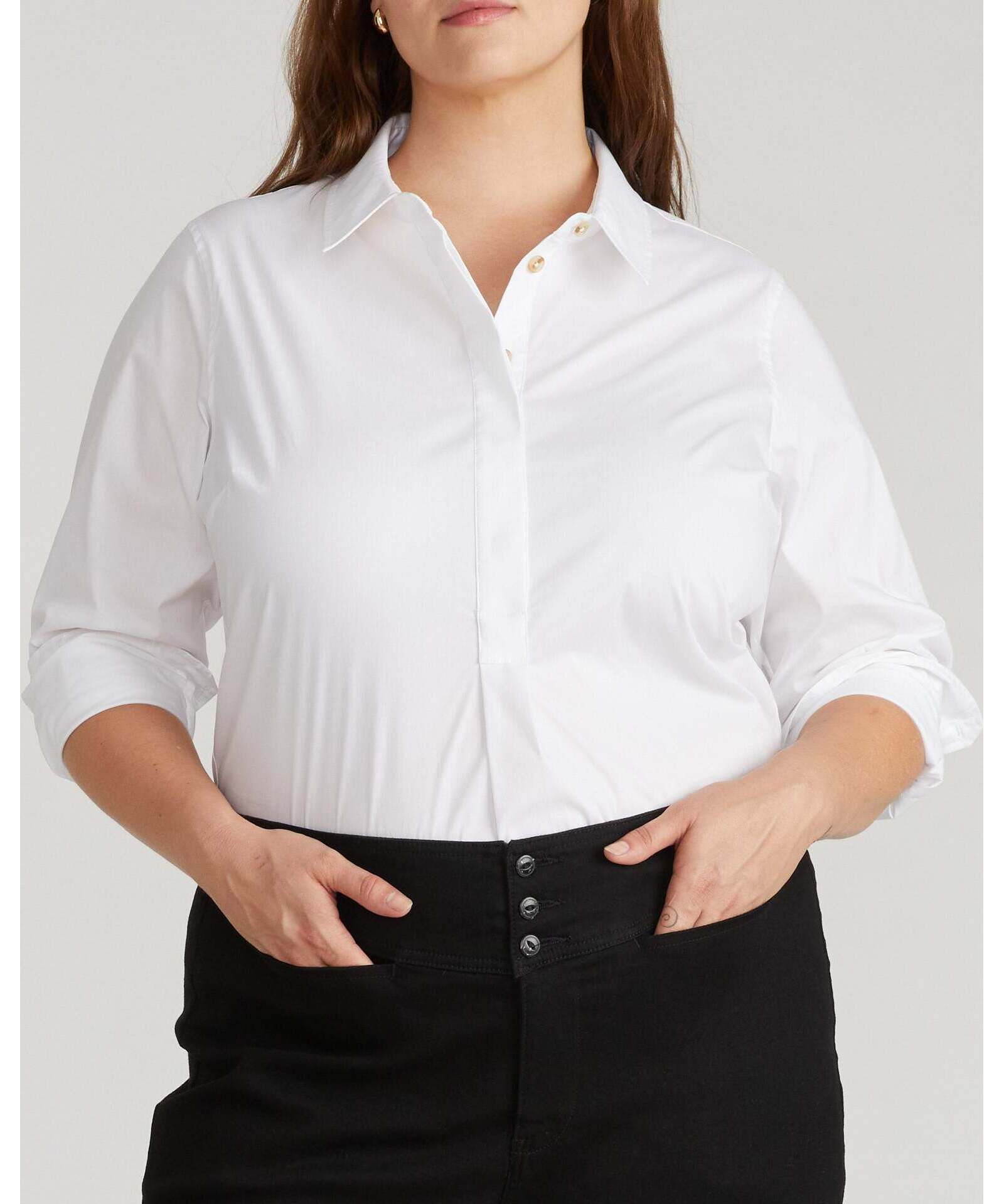 Рубашка Universal Standard Plus Size Popover из поплина