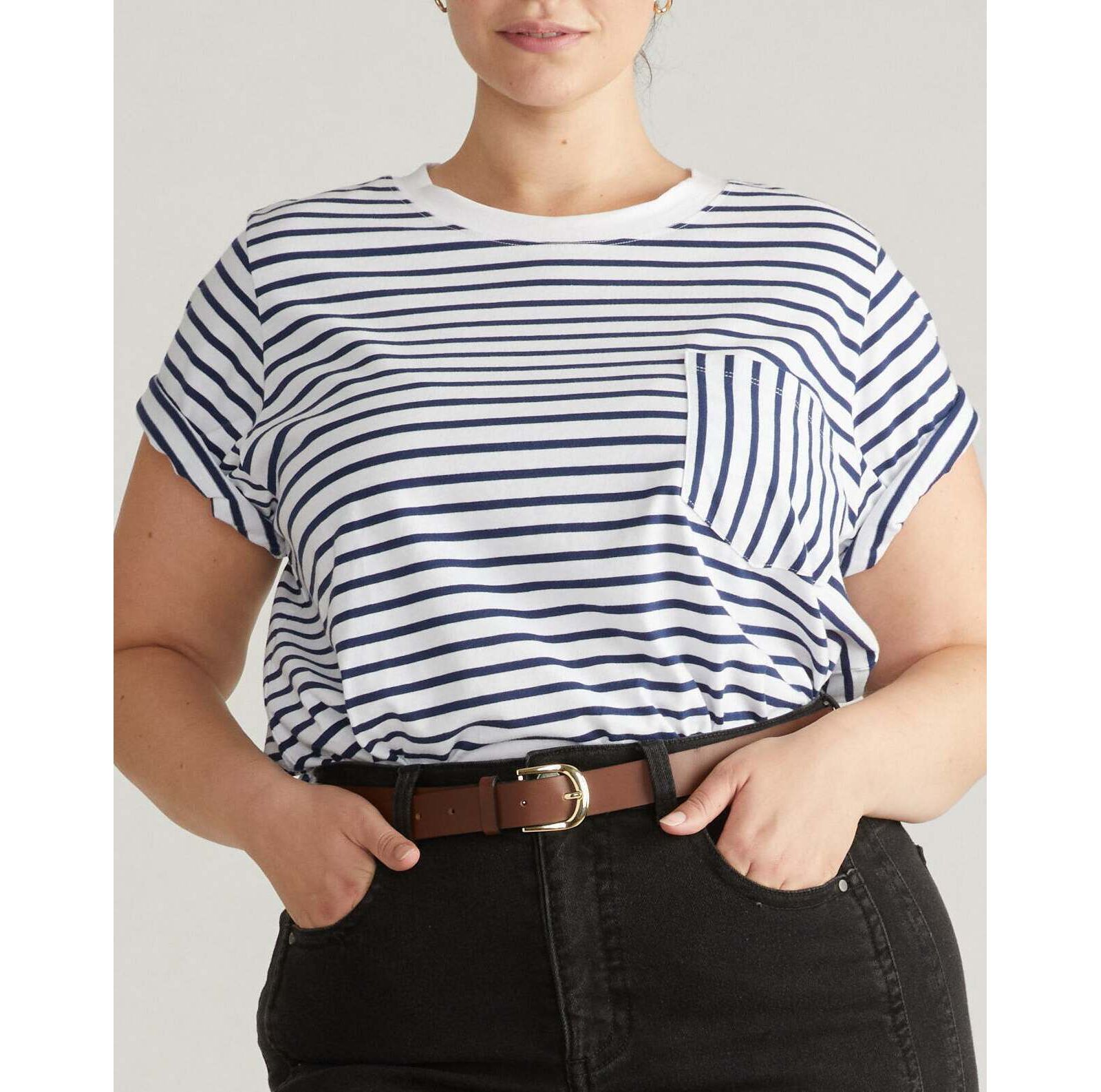 Universal Standard Plus Size Breton Stripe Garcon Tee