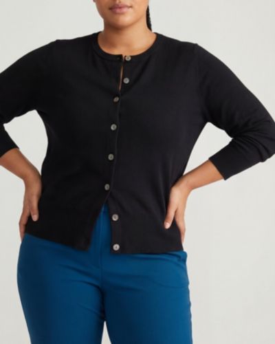 Universal Standard Plus Size кардиган из тонкого трикотажа, с круглым вырезом