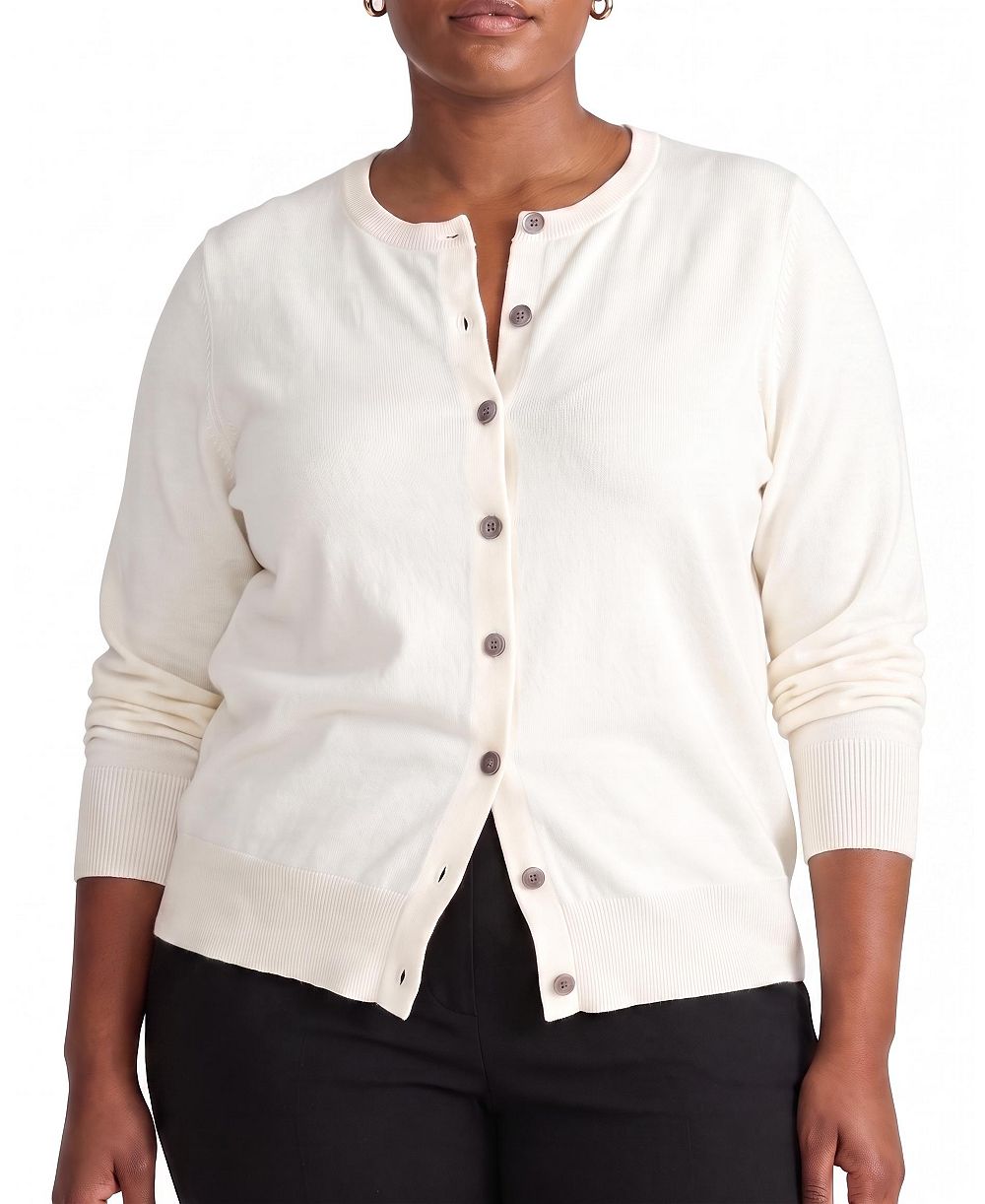 Universal Standard Plus Size кардиган из тонкого трикотажа, с круглым вырезом
