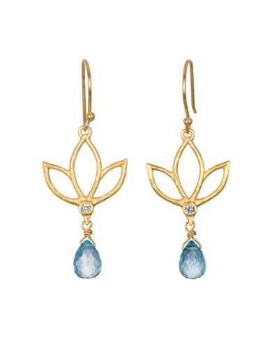 Satya Jewelry Ignite Renewal Topaz Lotus Drop Earrings