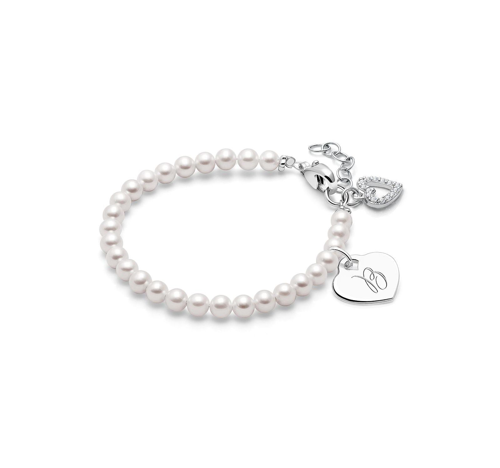 Браслет Tiny Blessings Sterling Silver Pearls Engraved Initial