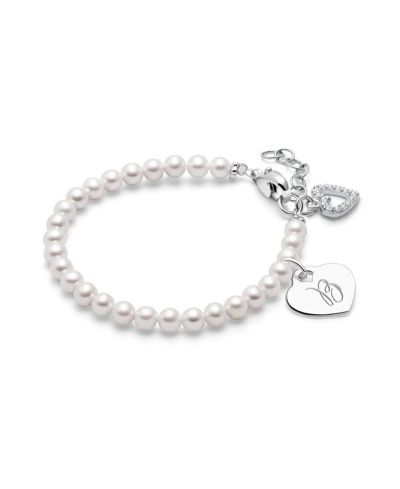 Браслет Tiny Blessings Sterling Silver Pearls Engraved Initial