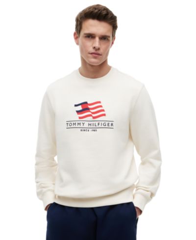 Tommy Hilfiger мужское свитшот Terry Crewneck в красно-бело-синих тонах Americana Main Flag