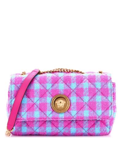 Сумка через плечо Versace East West Medusa Icon из твида, б/у