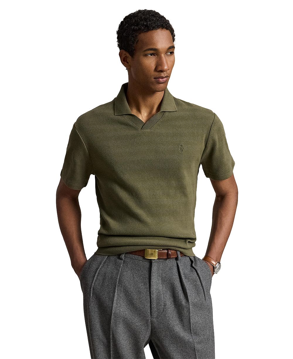 Мужская рубашка Polo Ralph Lauren Pointelle-Ribbed Regular-Fit