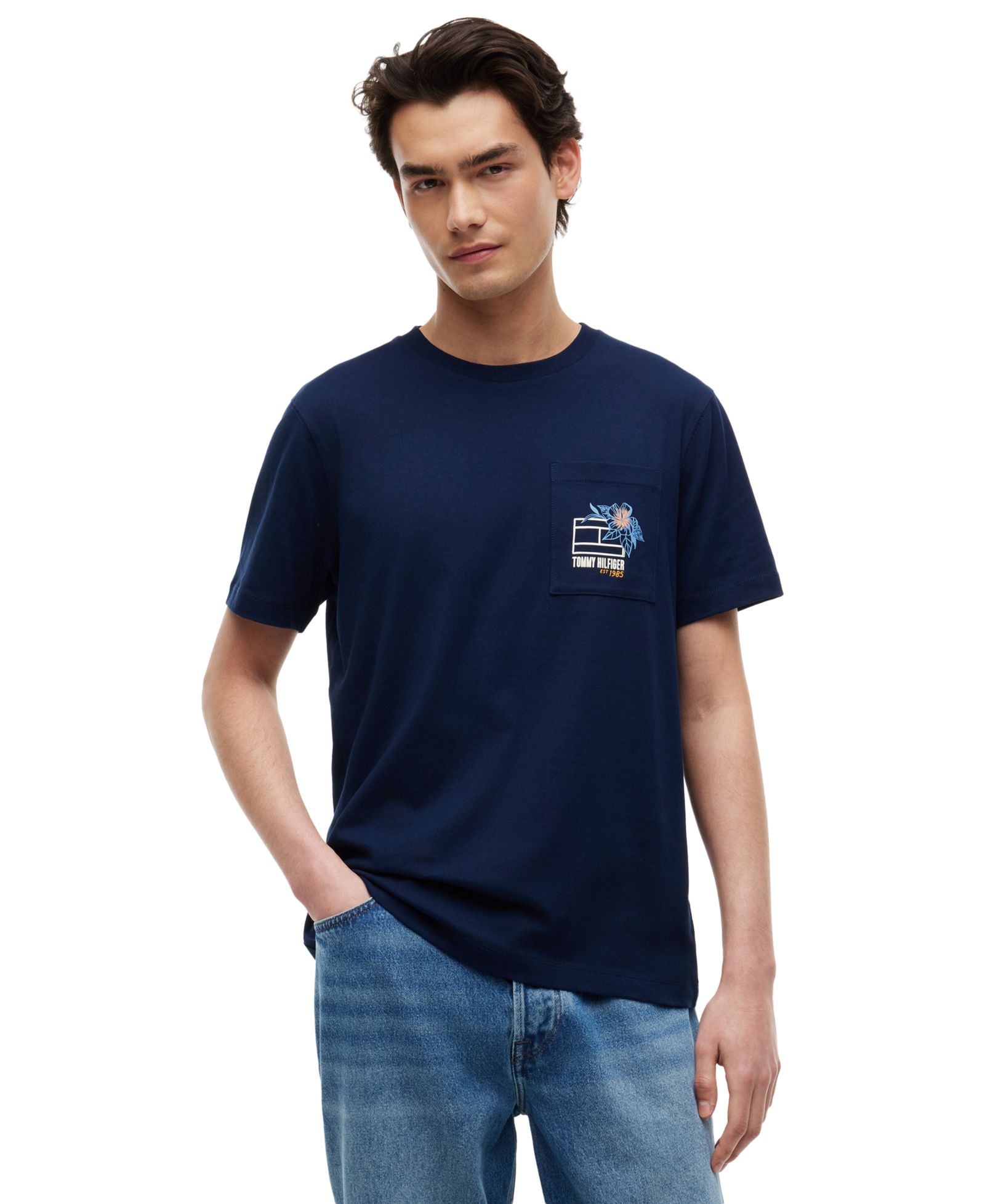 Tommy Hilfiger Men's Regular-Fit Summer Floral Graphic Pocket T-Shirt