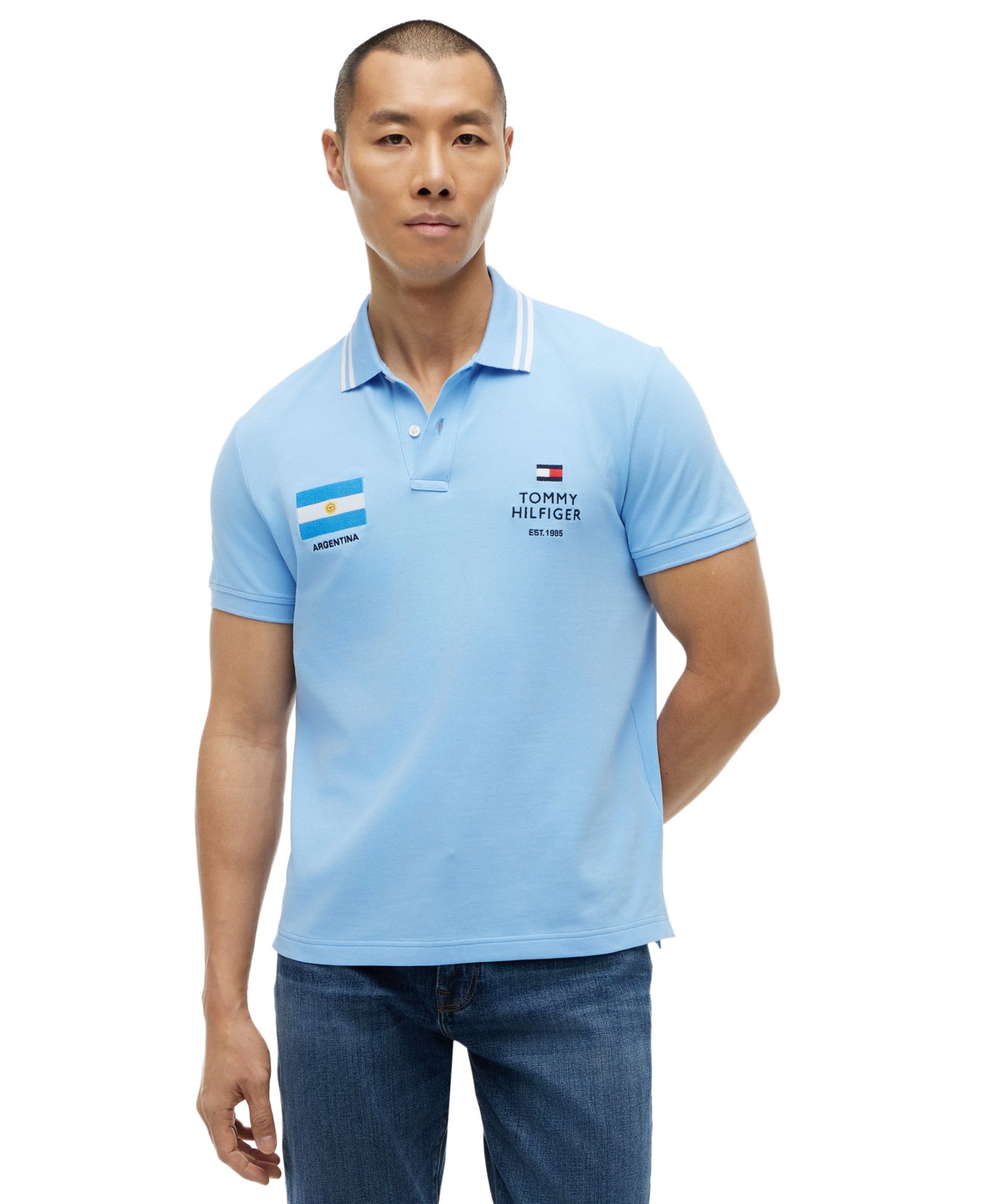 Tommy Hilfiger Men's Standard Country Argentina Regular-Fit Polo Shirt