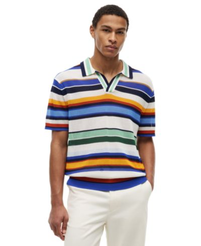 Tommy Hilfiger Мужское поло с коротким рукавом и многоцветными полосками