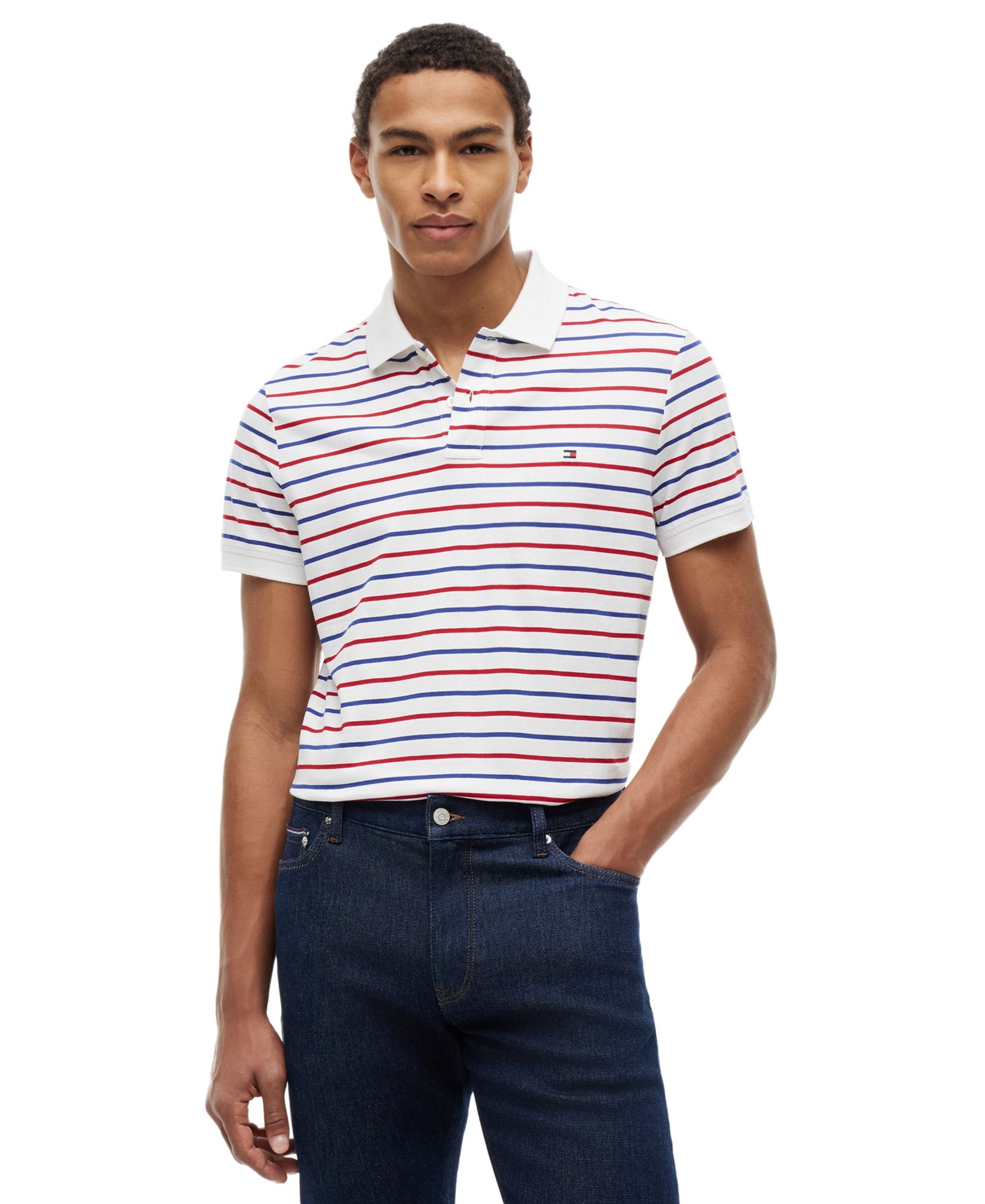 Мужская поло Tommy Hilfiger, Regular-Fit, с полосатым принтом