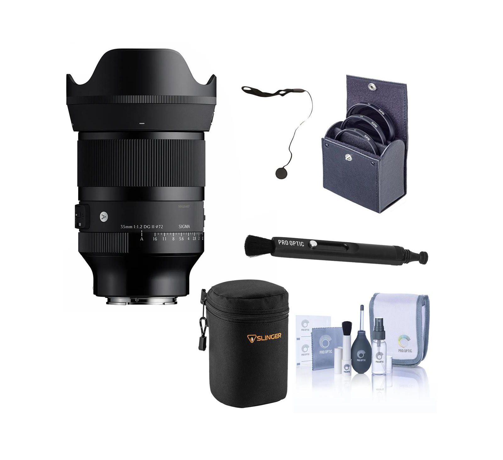 Sigma объектив 35mm f/1.2 DG II Art для Sony E, комплект с фильтрами и чехлом
