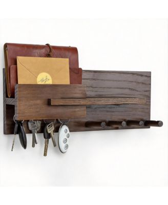 YIGII Solid Wood Mail & Key Holder - Wall Organizer