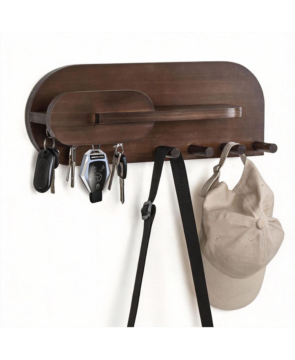 YIGII Solid Wood Mail & Key Holder - Wall Organizer