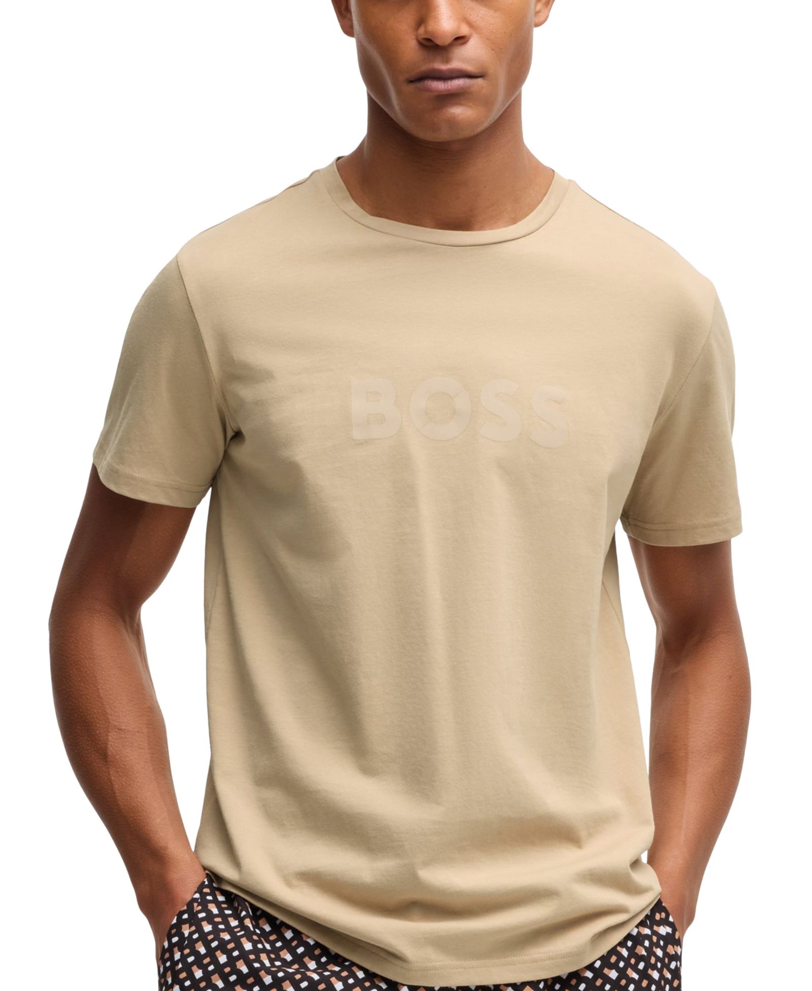 BOSS By Hugo Boss Men's Cotton-Jersey Logo Print T-Shirt