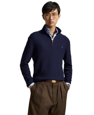 Polo Ralph Lauren Men's Quarter-Zip Polo-Collar Regular-Fit Wool Sweater