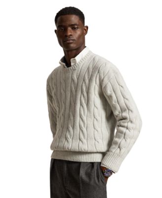 Мужской свитер Polo Ralph Lauren свободного кроя из кабельной вязки