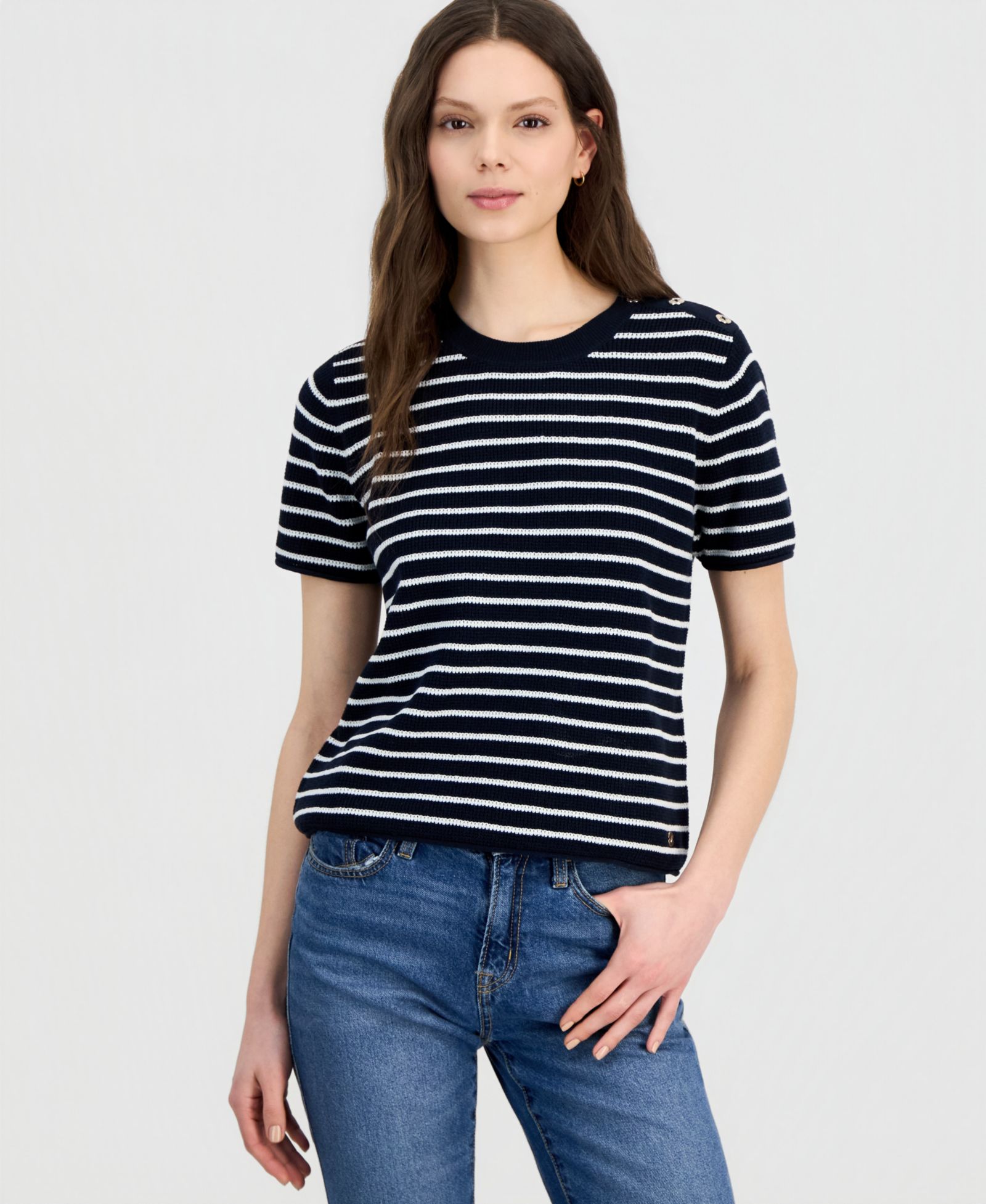 Nautica Женский джемпер в полоску с круглым вырезом