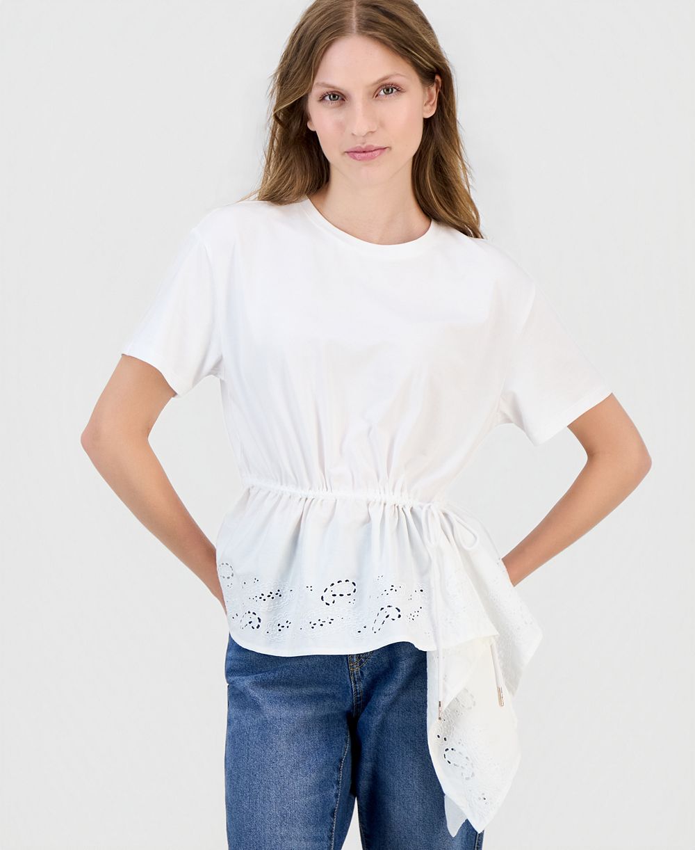 Топ Nautica Women's Asymmetrical Eyelet-Embroidered