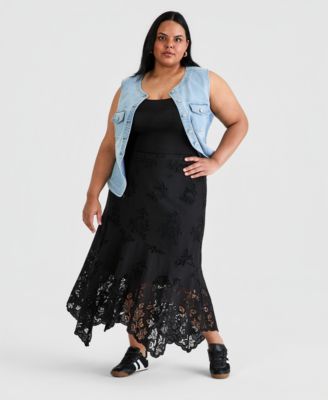 Юбка And Now This Plus Size Embroidered Cotton Midi