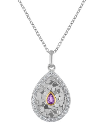 Подвеска Macy's Amethyst & White Topaz в золоте 14k