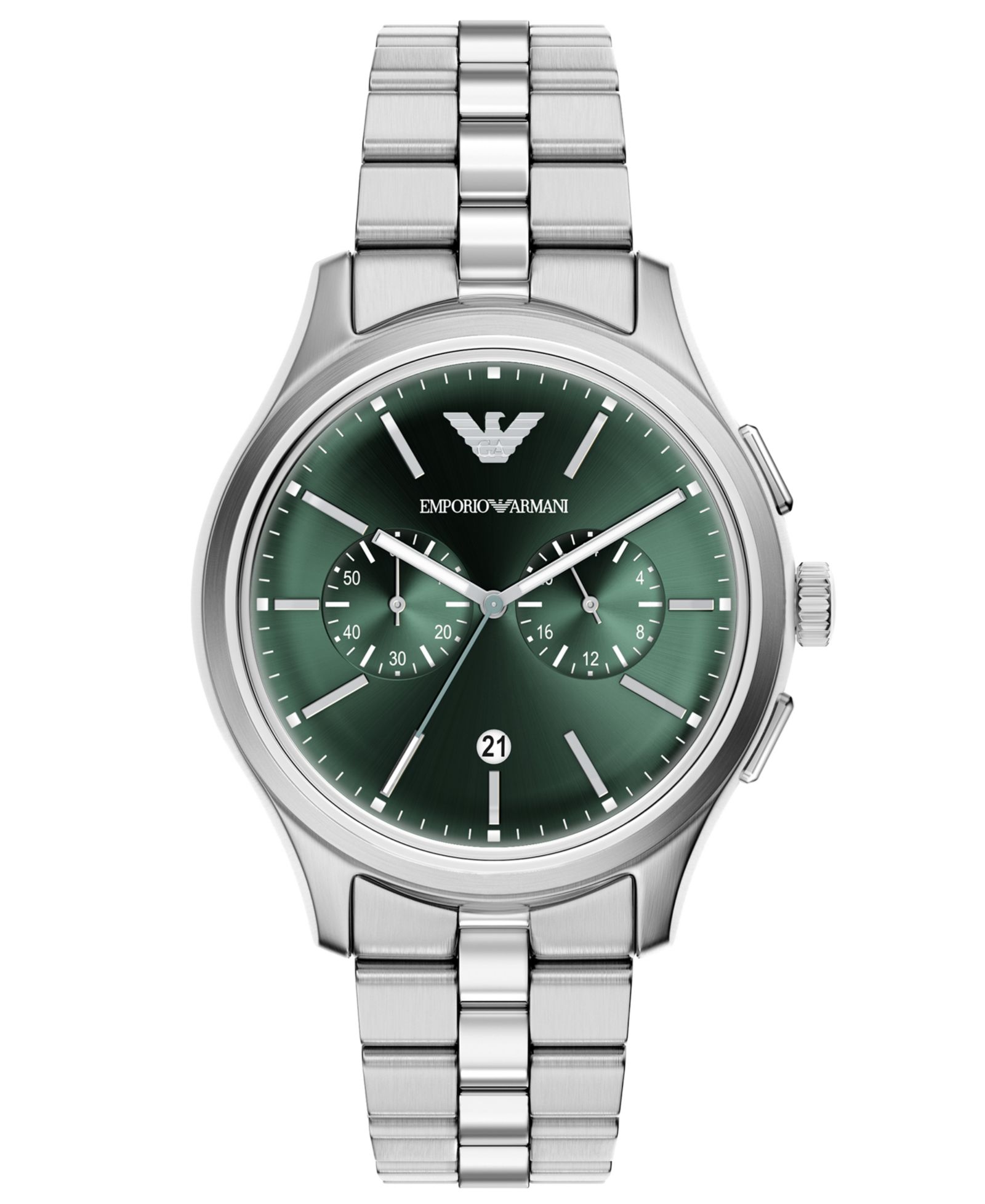 Emporio Armani Men's Quartz Chronograph Silver Stainless Steel Watch, 42mm