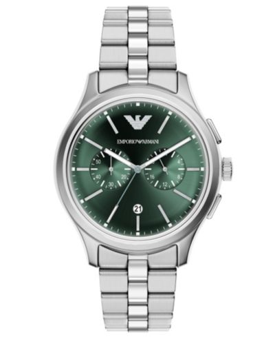 Emporio Armani Men's Quartz Chronograph Silver Stainless Steel Watch, 42mm