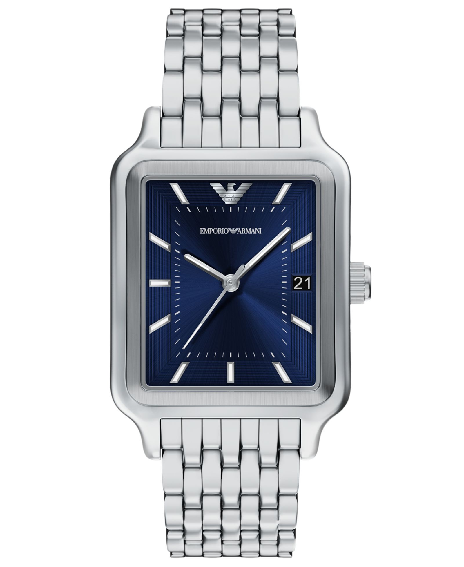 Emporio Armani Мужские кварцевые часы из стали с серебристым покрытием, 36mm