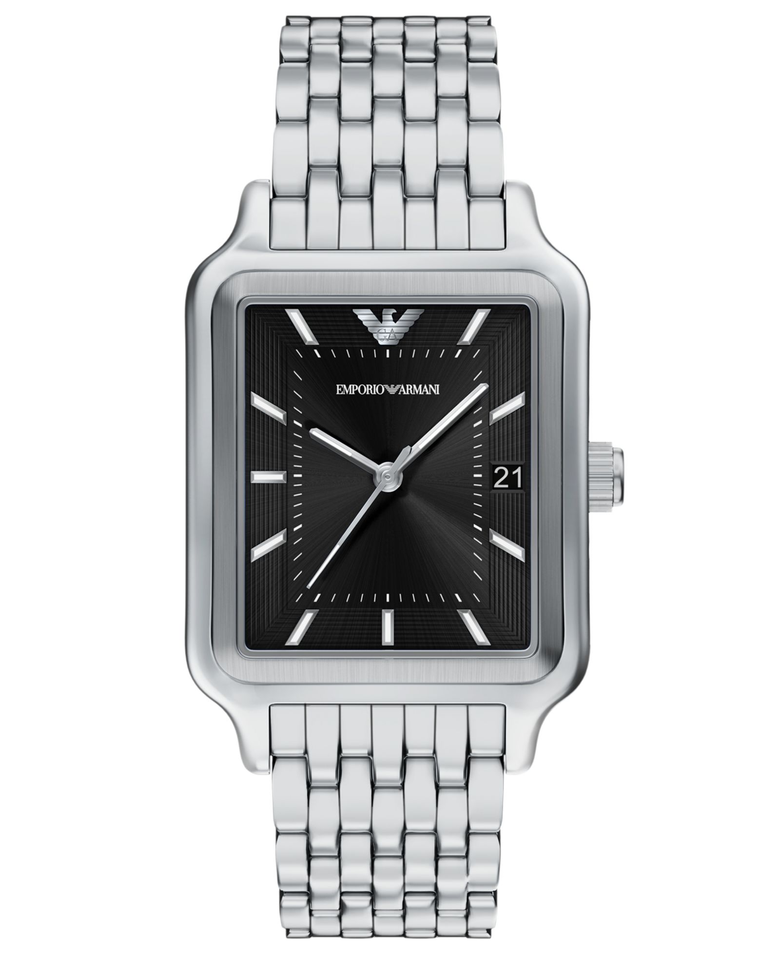 Emporio Armani Men's Quartz Three-Hand Silver Stainless Steel Watch, 36mm