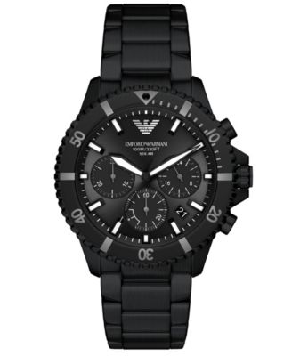 Мужские часы Emporio Armani World Explorer Solar Chronograph Black Stainless Steel, 43mm