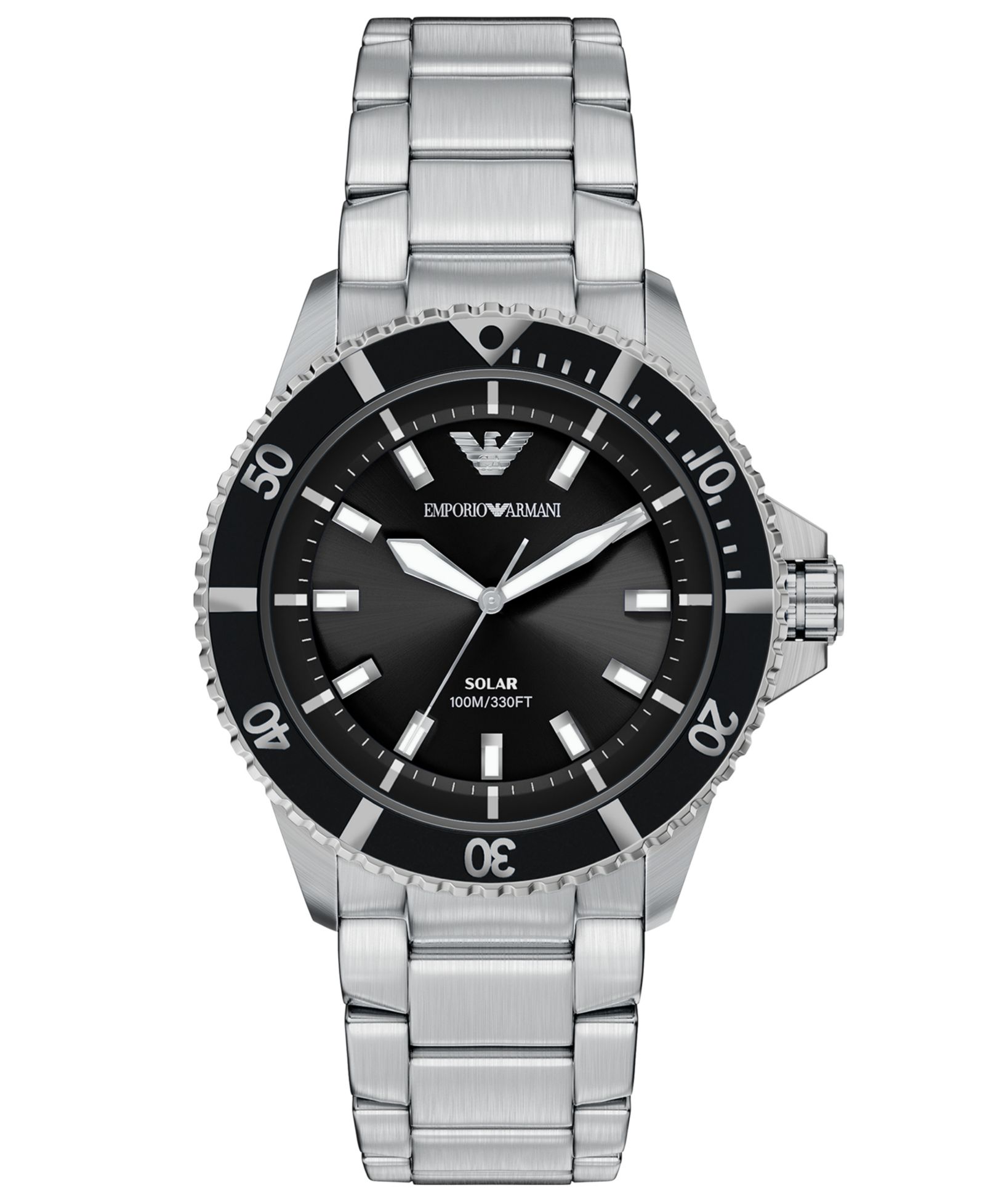 Emporio Armani мужские часы World Explorer Solar Three Hand Silver Stainless Steel 42mm