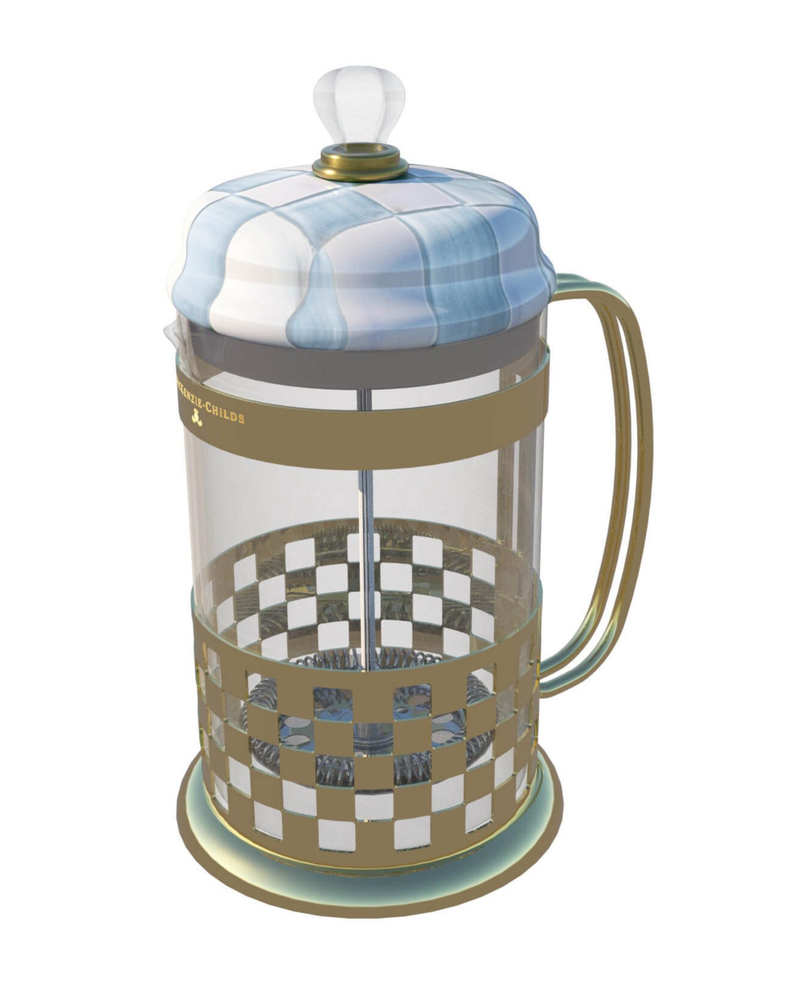 MacKenzie-Childs 32 oz. Sky Check French Press