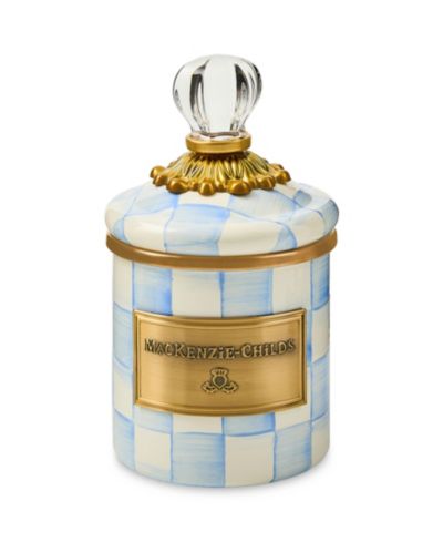 MacKenzie-Childs Sky Check 14 oz. Mini Canister