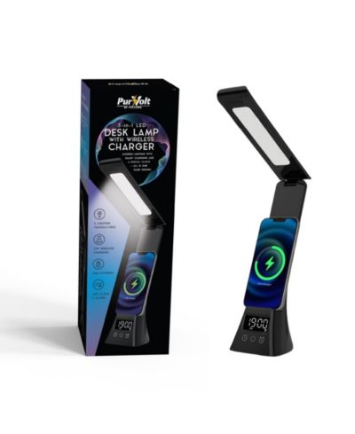 Настольная лампа PURSONIC 3-in-1 LED с беспроводной зарядкой и будильником