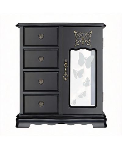 YIGII Elegant High-Grade Jewelry Box with 4 Drawers, Carousel, Mirror