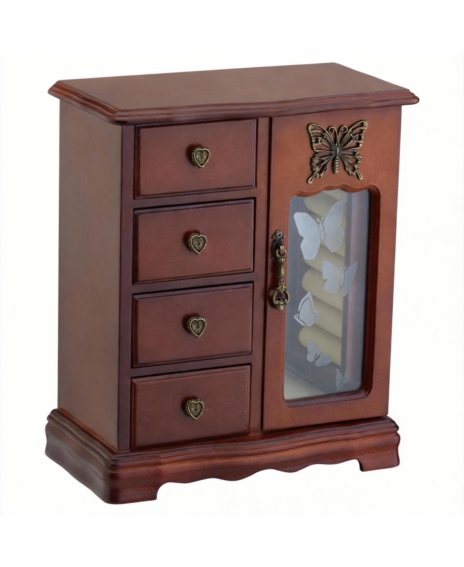 YIGII Elegant High-Grade Jewelry Box with 4 Drawers, Carousel, Mirror
