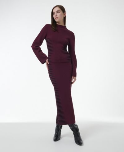 Leem Women's Jacquard Pencil Skirt - Shorter Length
