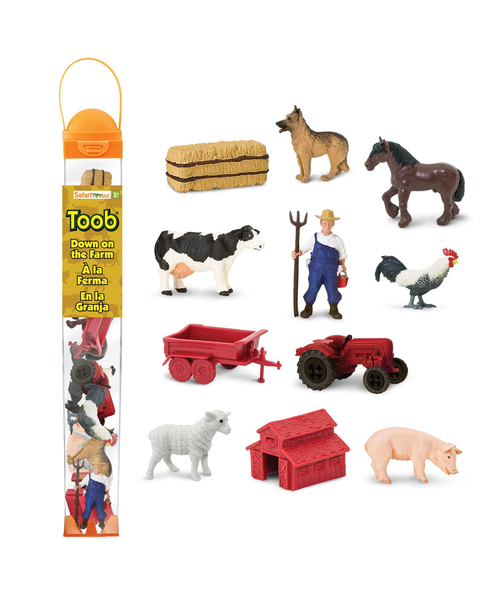 Набор фигурок Safari Ltd. Down on the Farm Toob с 11 раскрашенными фермерскими фигурками
