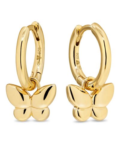 Серьги-кольца Devata Butterfly из позолоченного стерлингового серебра