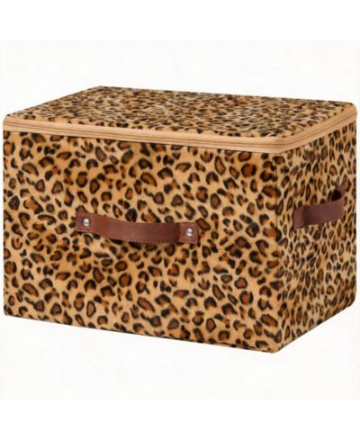 Органайзер для хранения YIGII Leopard Print с крышкой на молнии, складной