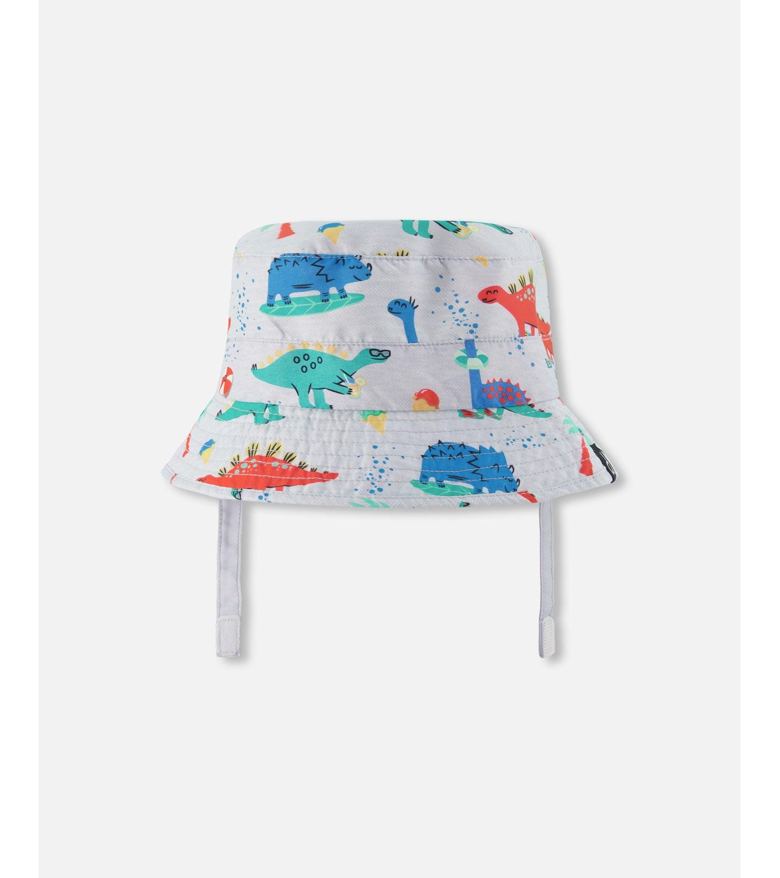 Deux par Deux Baby Boys Polyester Beach Hat Blue Dinosaur Print